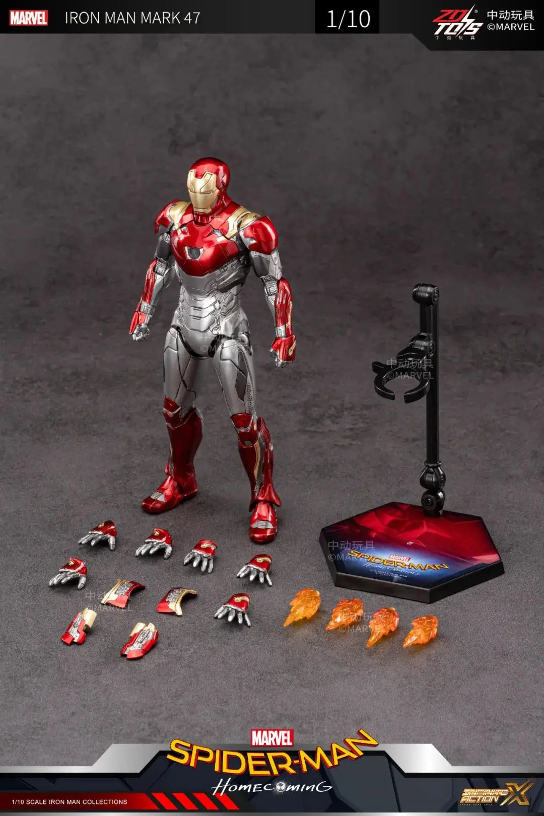 ZD Original Iron Man MK30 Blue Steel 1/10 Iron Patriot MK3 Marvel legends War Machine 10th Anniversary Action Figure Model Gift