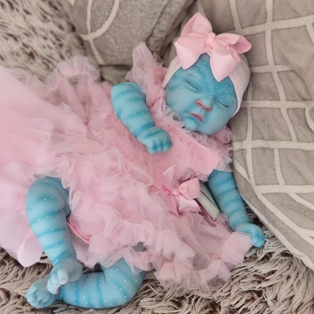 Original NPK 19inch Peaches Avatar Full Body Vinyl Reborn Baby Doll Handmade Realistic 3D Skin Waterproof Bath Collectible Toy