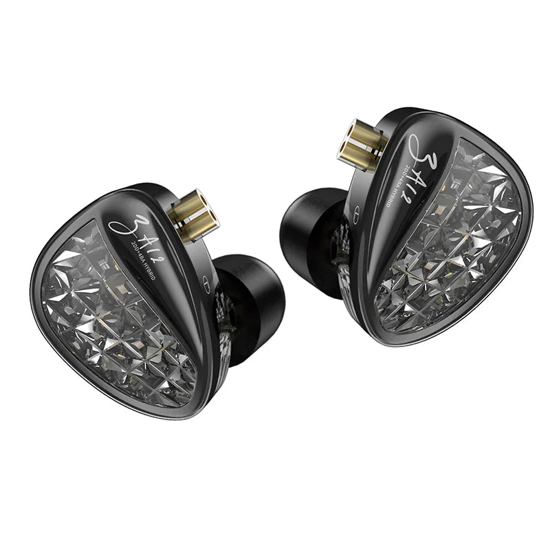 KZ ZA12 2DD+4BA Hybrid IEM Headphones Wired InEar Monitor Hifi Adjustable Tuning Earphones Sports Noise Cancellin Gaming Headset
