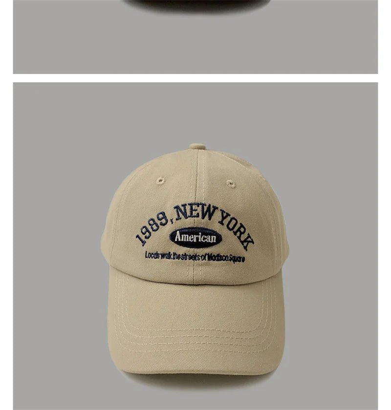 Retro Letter Embroidery Baseball Cap for Men and Women Curved Brim Hat Summer Outdoor Soft Top Caps Casual Snapback Sun Hats