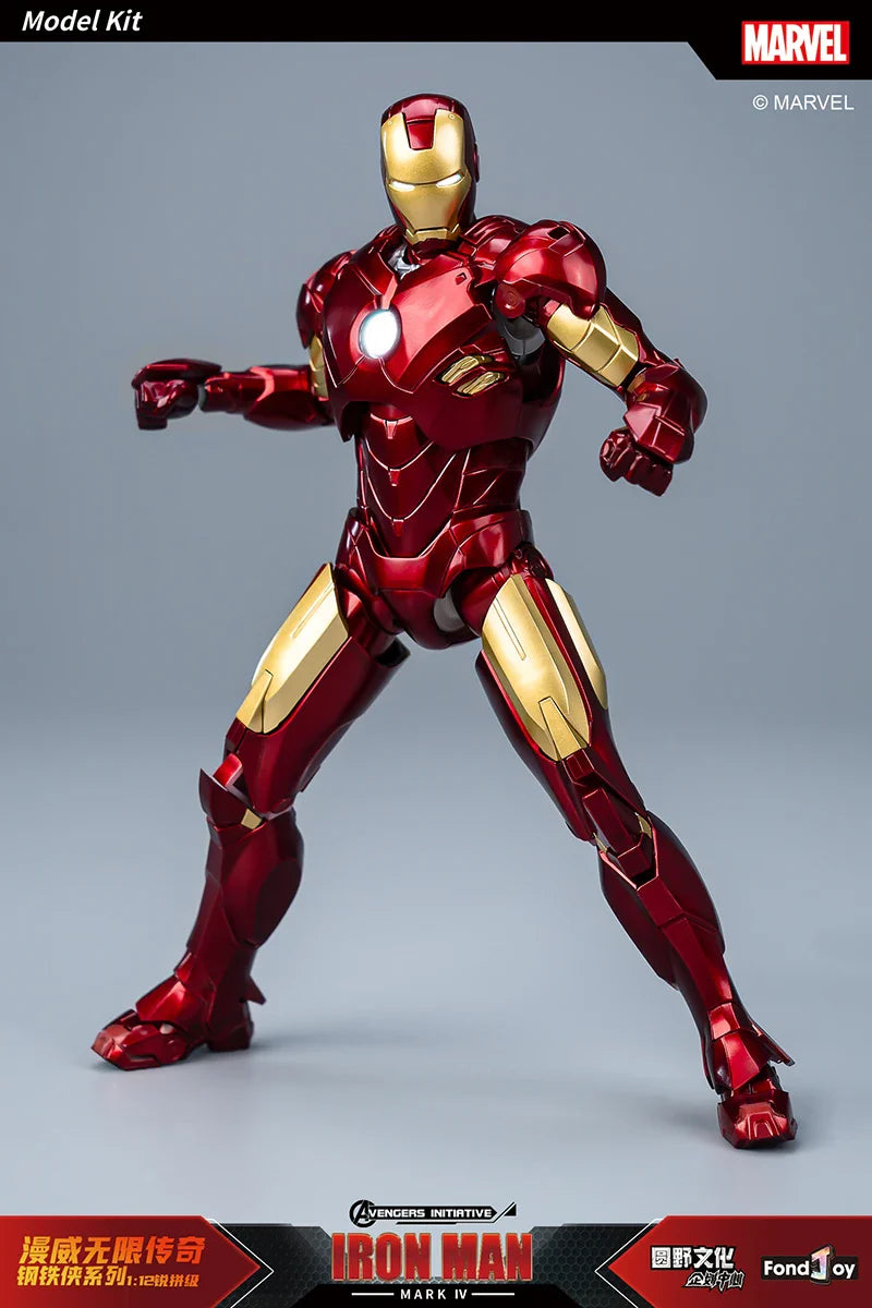 NEW Original Fondjoy Anime Figure Iron Man MK4 Model Kit 1/12 Infinity Saga Ironman Mark 4 Assembly ABS Joint Movable Kid Toys
