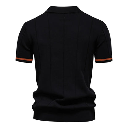 AIOPESON Men's Solid Color Sport Zipper Polo Shirt Athletic Social Polo Shirts for Men Office Slim Fit Polo