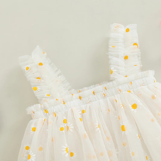 6M-5Y Summer Toddler Kid Baby Girls Tulle Dress Daisy Dresses For Girls