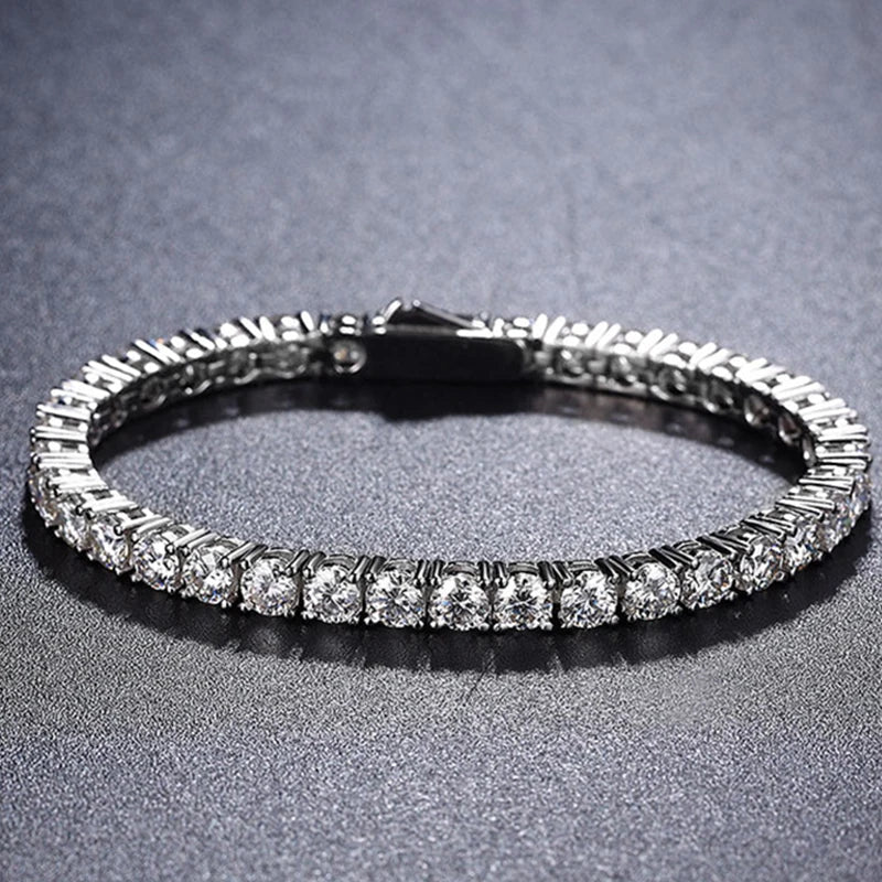 Luxury 2 2.5 3 4 5MM Full Moissanite Tennis Chain Couple Bracelets Plated Gold 925 Sterling Silver Jewelry Gift GRA Certified