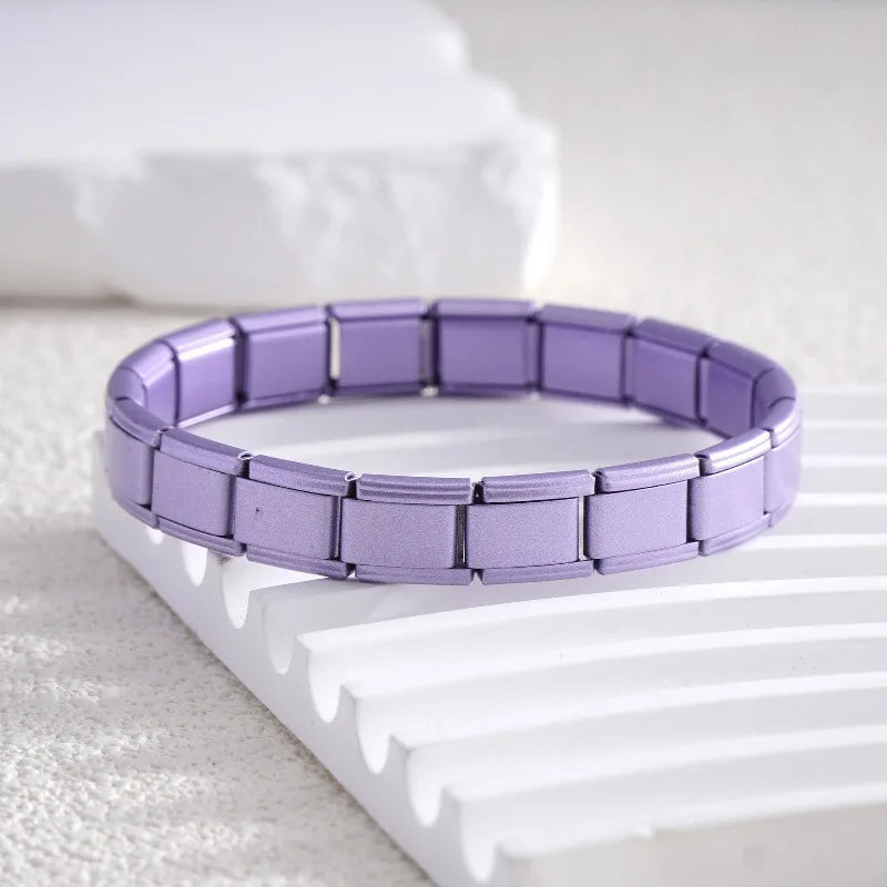 2025 New Men and Women Starry Colors 18 Pieces Italian Charm Fit 9mm Stainless Steel Modular Bracelet Wholesale Jewelry