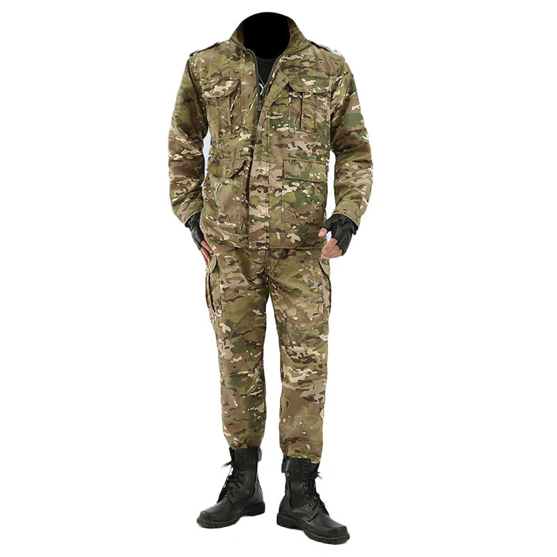 Outdoor Uniform Men's Soft Tracksuit Suit Black Python Pattern Wear-resistant Overalls Labor Insurance Cloth