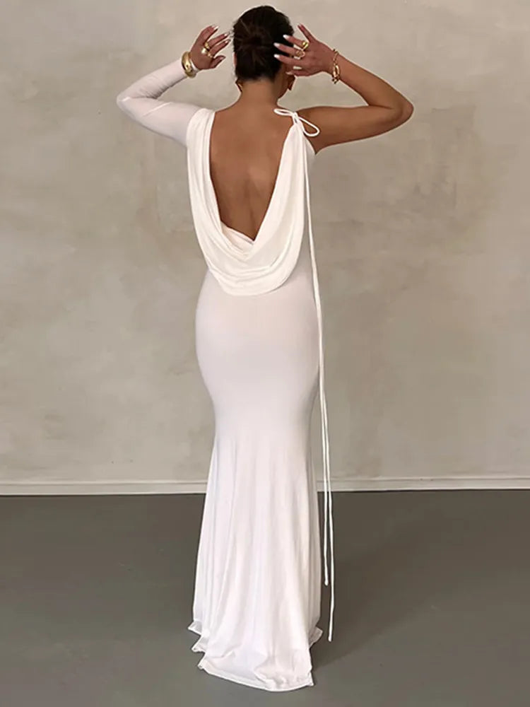 Evening wear Dresses: One Shoulder Maxi Dress For Women Elegant Outfits