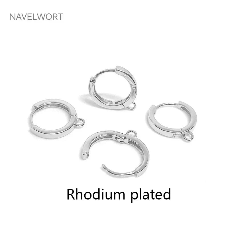 14K Gold Plated Brass Earrings Hooks Round Hoop Earrings,Earring Fixtures,Fasteners For Earrings,DIY Earring Making Accessories