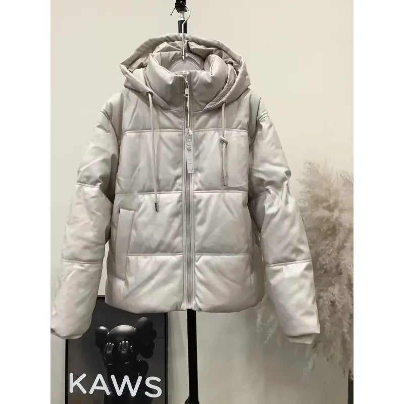 Winter Women's Cold Coat Winter Jackets for Women Warm Leather PU Parkas