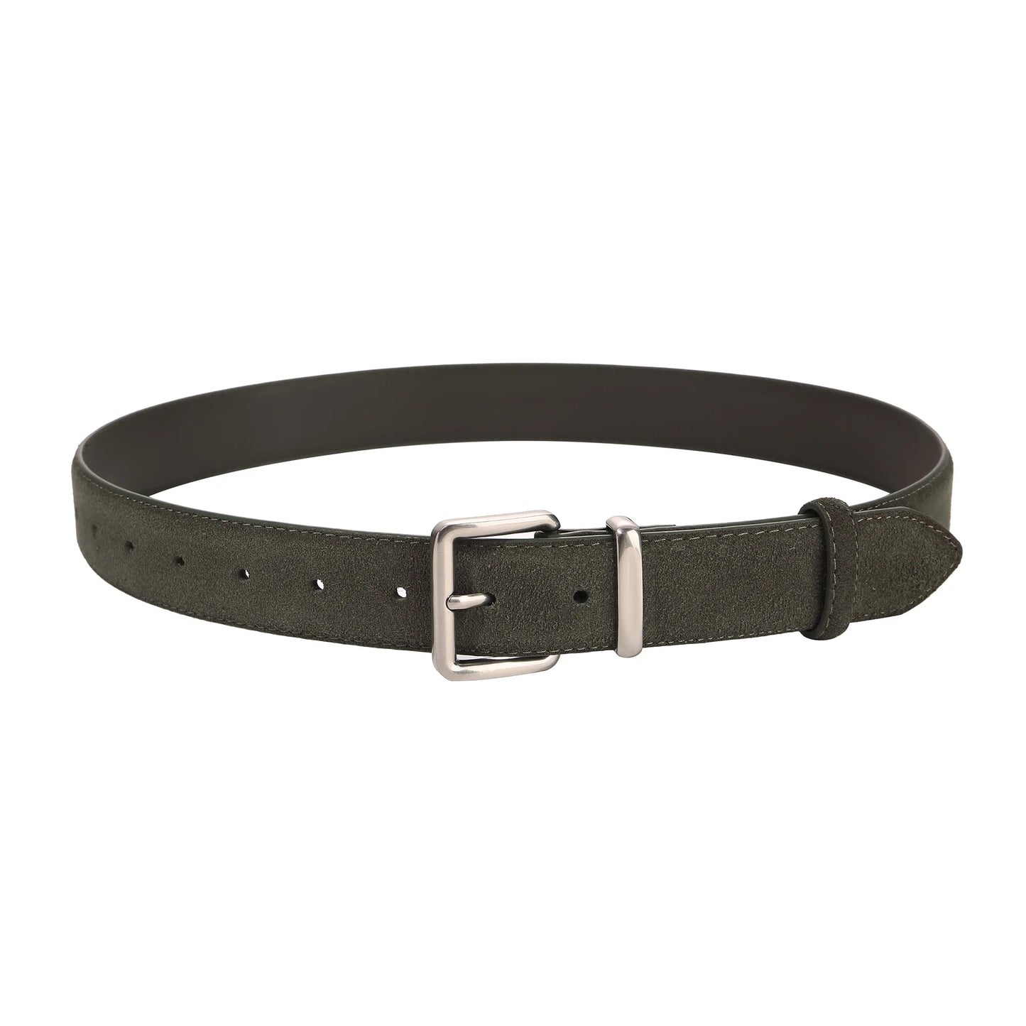 Luxury Suede Cowhide Leather Belt for Women, Vintage Style with Gold Buckle, 3.3cm Wide Waistband for Dresses & Jeans