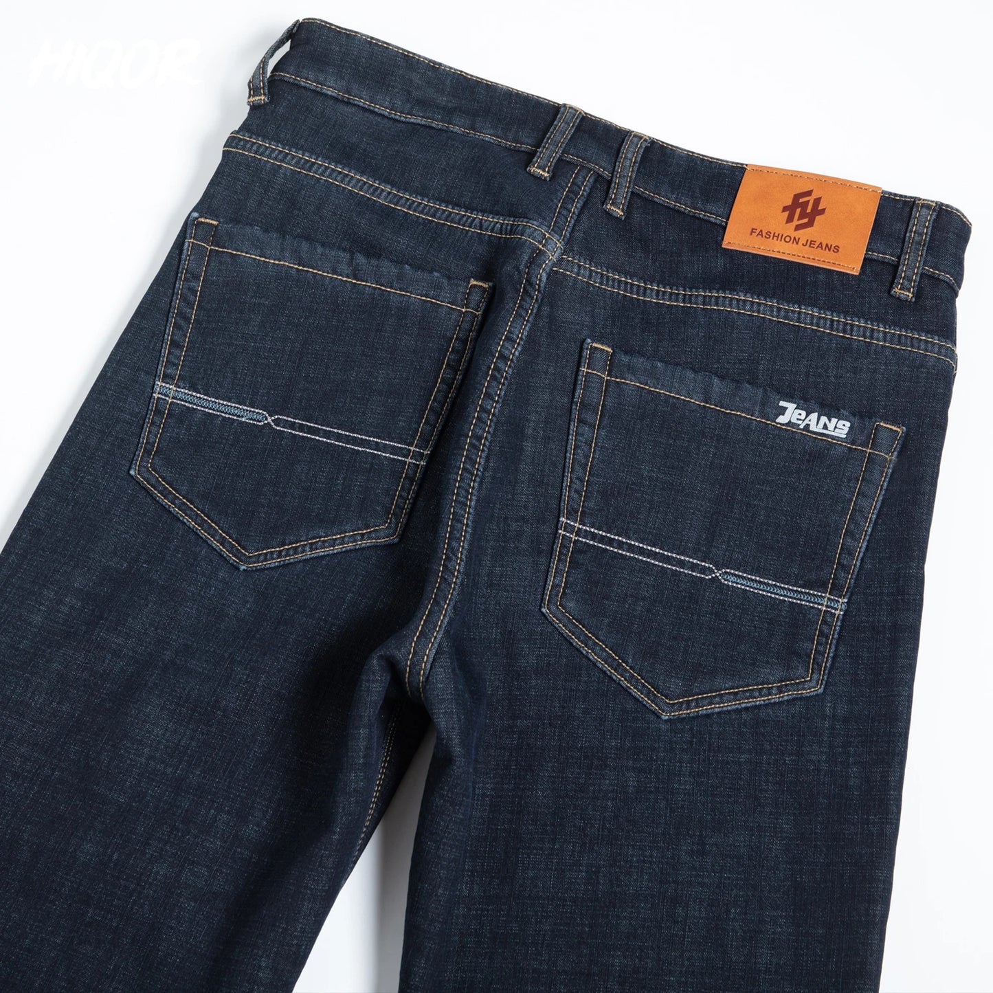 Straight Pants Man Lamb Fluff Baggy Jeans Business Casual Fleece Soft Denim