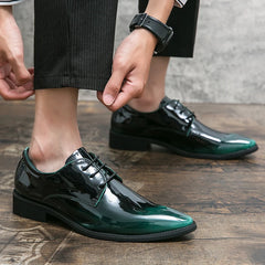 Men Mirror Face Oxfords Shoes Luxury Designer Formal Shoes Patent