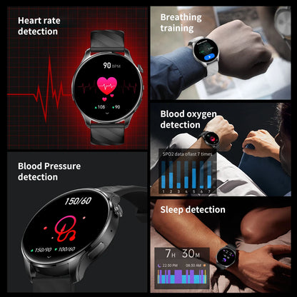 KUMI GW3 Pro Smartwatch 1.43" AMOLED IP68 Waterproof Bluetooth 5.2 Fitness Tracker Heart Rate Blood Oxygen Monitor
