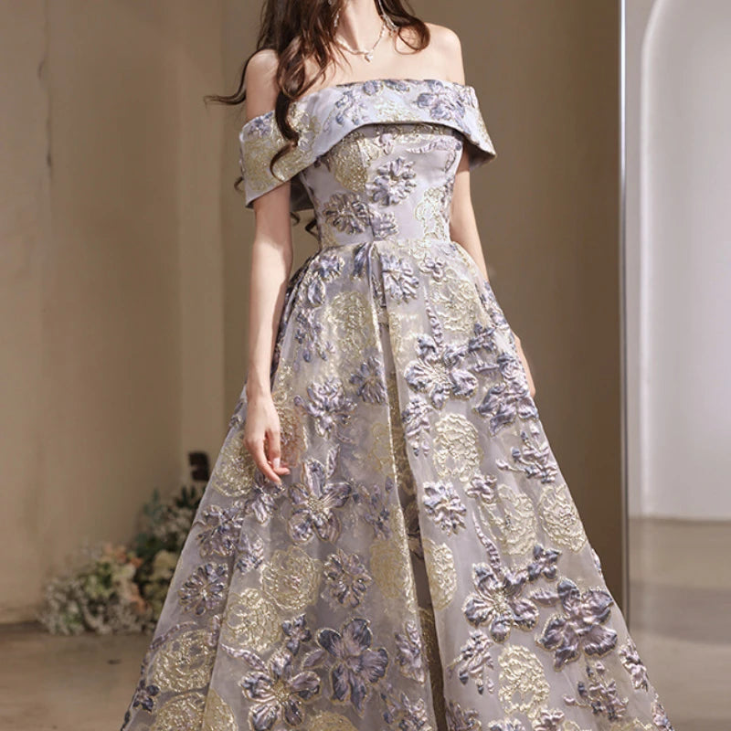 Homecoming Dresses: Elegant Temperament Slash Neck Slim Formal Prom Dresses