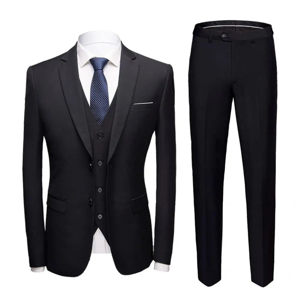 Tuxedo for Mens: Men Suit Pockets Slim Fit Formal Suit Separates 3 Piece Set Plus Size