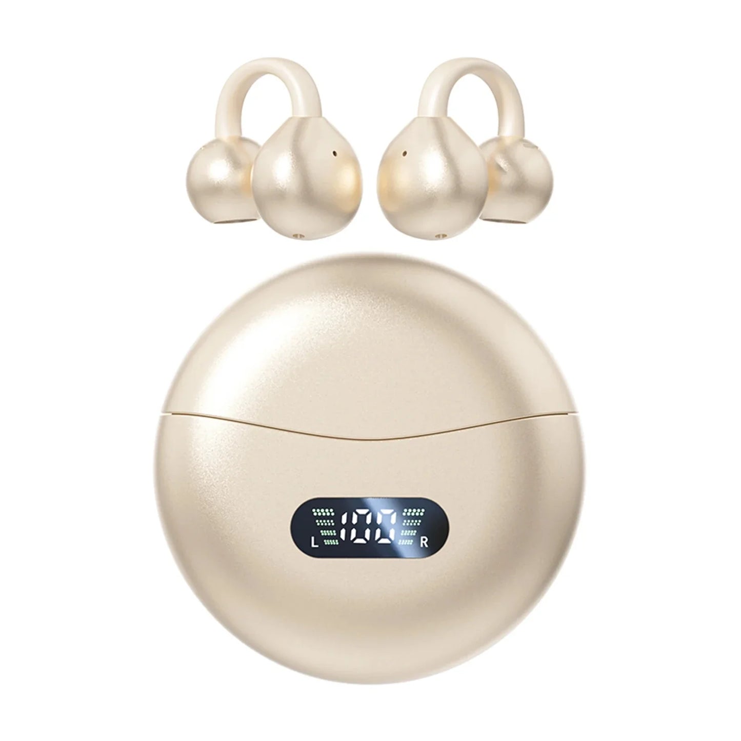 M79 Wireless Hifi Bluetooth 5.4 Earbuds Clip on Ear with Digital Display Waterproof Sport Headsets with Mic