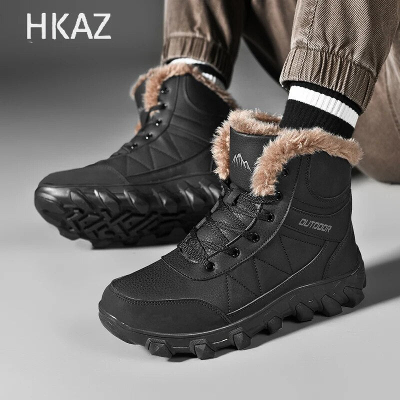 Men's Boots Fleece To Keep Warm Thick Bottom Non-slip Comfortable Wear-Resistant