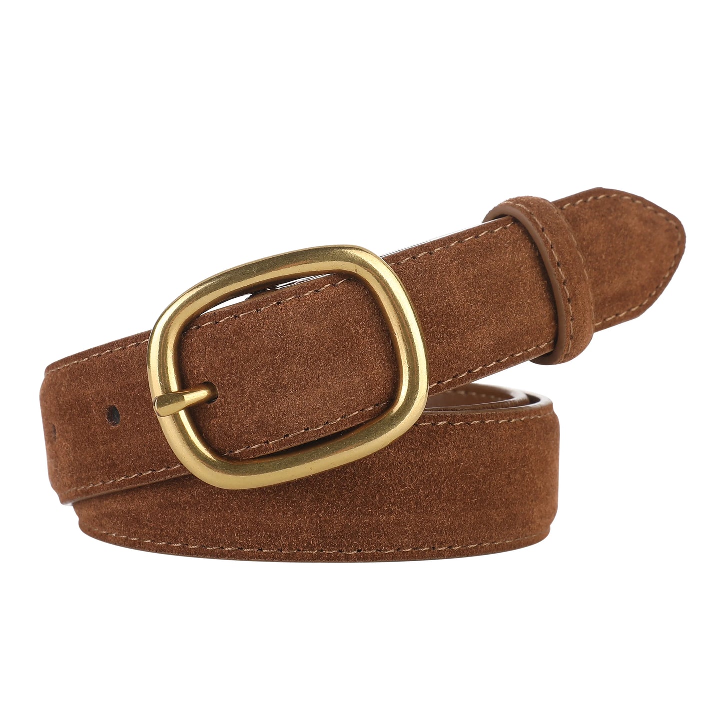 Fashion Suede Cowhide Women‘s Belts Genuine Leather 2.8cm Wide Belt Metal Buckle Women Belt Matched Dress Jeans Skinny Girdle
