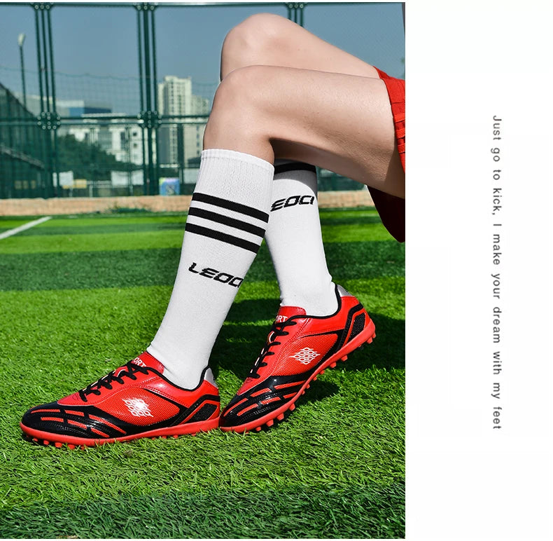 Soccer Shoes Men Turf Football Boots Fashion Firm Ground Studs Anti Slip Boy