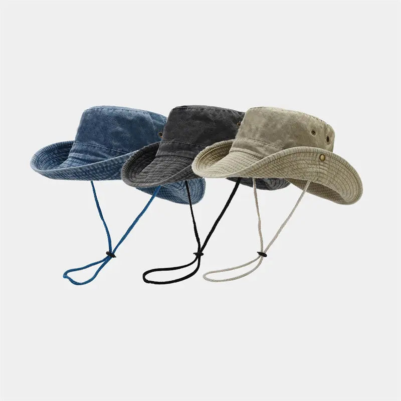 Four Seasons Cotton Solid Bucket Hat Fisherman Hat Outdoor Travel Sun Cap