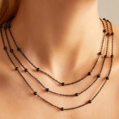 Stainless Steel Necklaces For Women Fashion Multi-Layers 18k Gold Plated Necklace