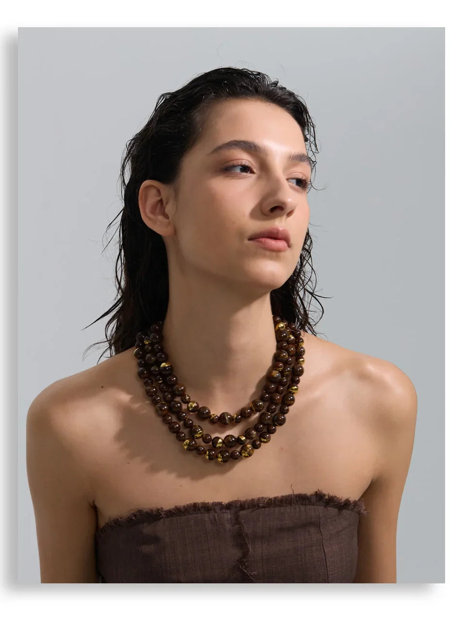 Yhpup Arrivals Handmade Jewelry Simulated Pearls Round Beads Chain Layered Necklace Earrings Stainless Steel Flower Chic Jewelry