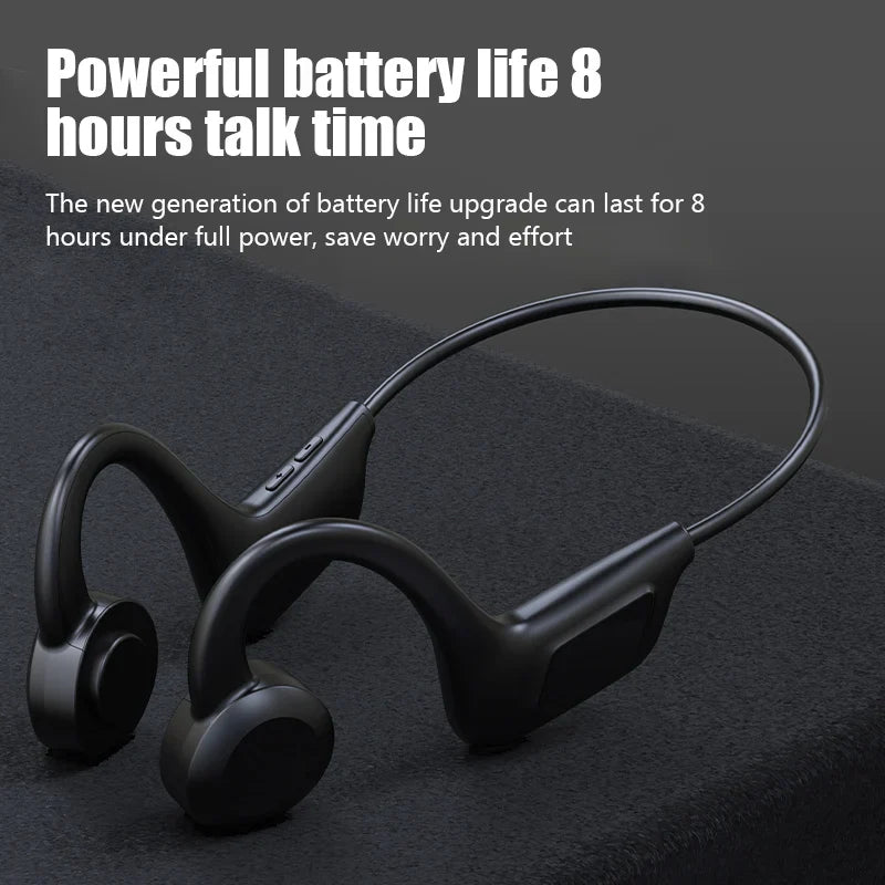 JS7 Bone Conduction Headphones Tf Card Digital Display Fone Headset Hands-free Call Auriculares Sports Open-ear Earphone