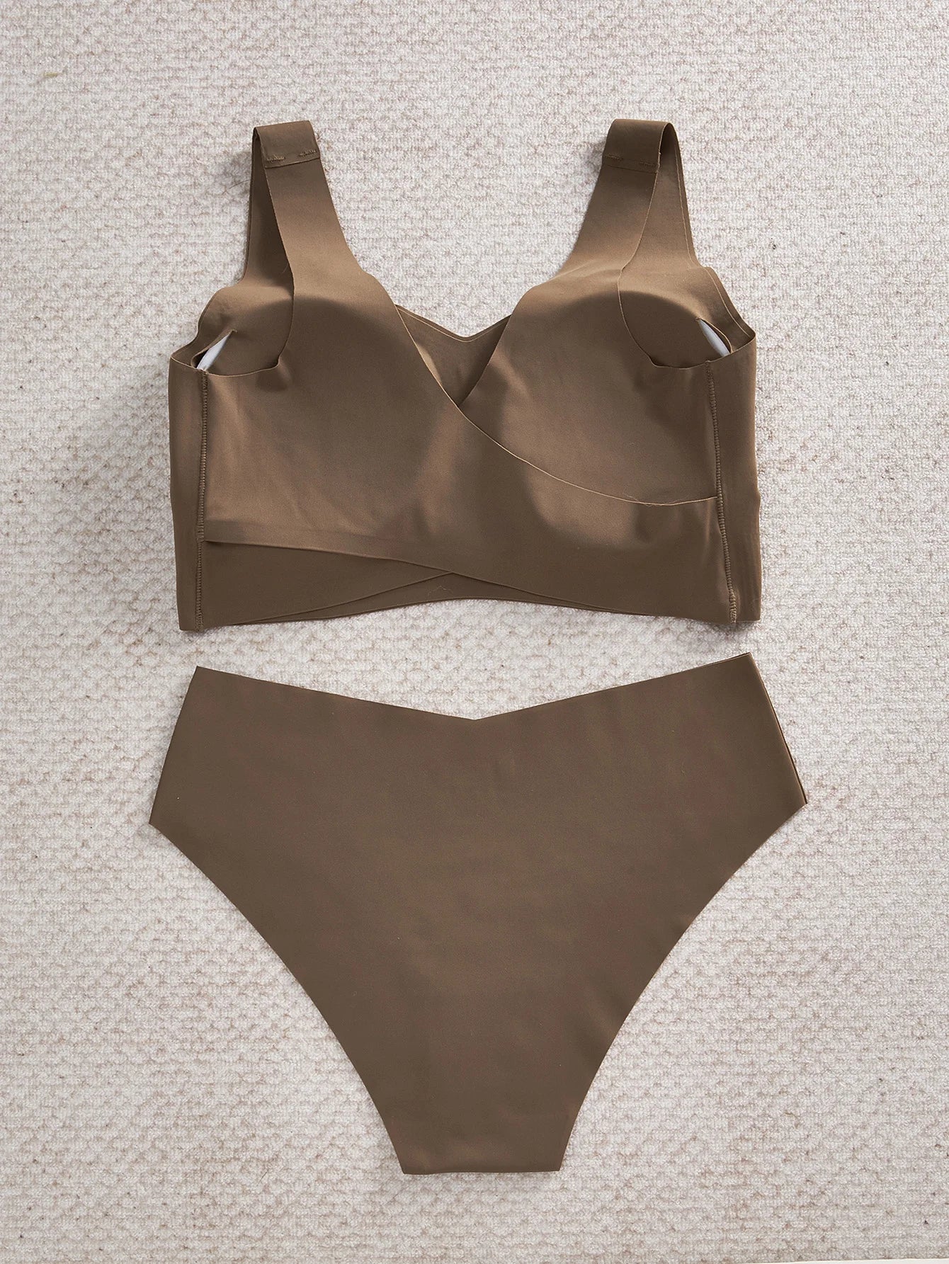Women Underwear Set Push Up Bra Ice Silk Breathable Wireless