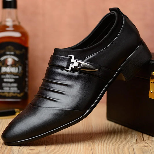 White Men Dress Shoes 2024 Casual Business Leather Shoes for Men Point Toe
