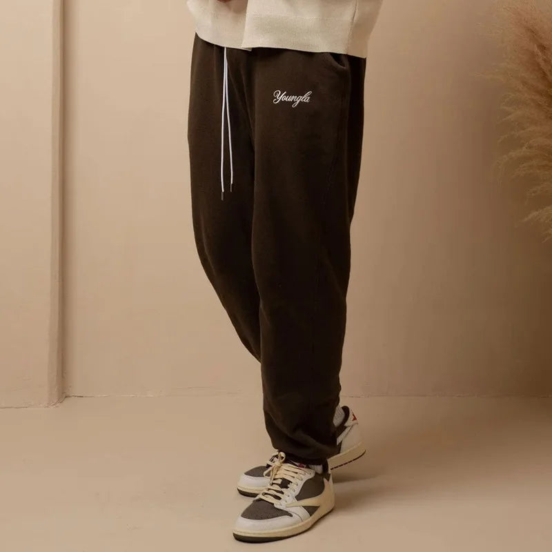 Men's Casual Sports Pants, Outdoor Gym Sports Equipment, Cotton Embroidered