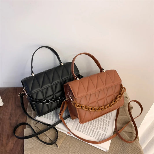 Fashion Plaid Women Shoulder Bag Chain Crossbody Bags Brand Designer Trendy