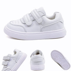 DIMI Spring/Autumn Children Shoes Boy Girl Microfiber Leather White School Shoes