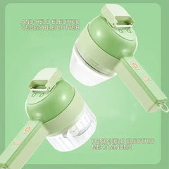 4 In 1 Handheld Electric Vegetable Cutter Wireless Chop Garlic Mash Minced Slice