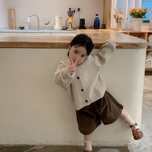 Baby Girls Boys Sweater Autumn Fashion Knitted Hooded Cardigan Versatile Jacket Coat