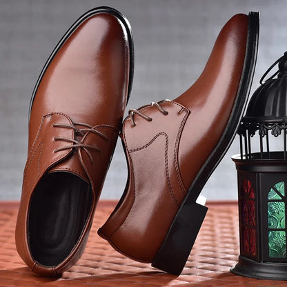 Men's Shoes Black Leather Formal Shoes for Men Oxfords Male Wedding Party Office Business Shoe Man zapatos de hombre Plus Size