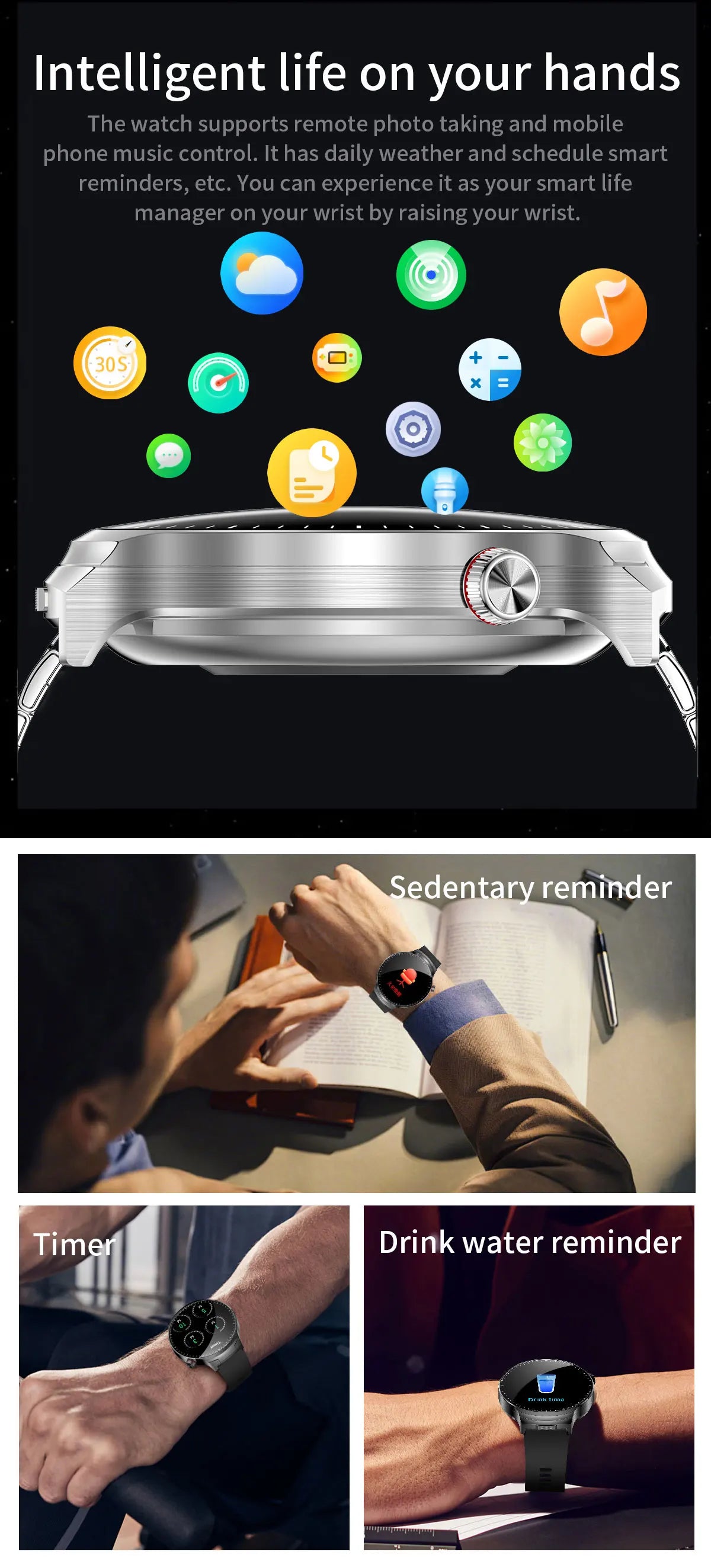 LIGE 2025 New TWS 2-In-1 Headset Smart Watch 1.85" Bluetooth Call Men Earphone Smartwatch Heart Rate Health Monitor Music Watch