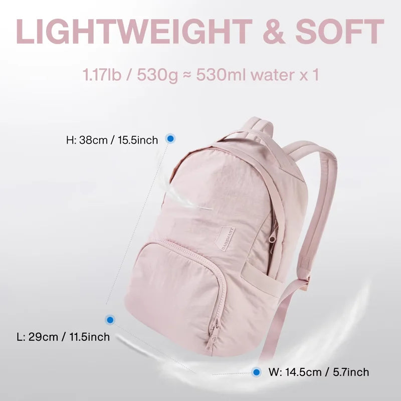 BAGSMART Women's Backpack 13 Inch Laptop Bag Cute Kawaii School Bag Anti Theft Waterproof Nylon Travel Backpacks Women Book Bag