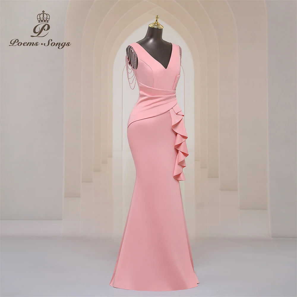 Homecoming Dresses: Party dress for women Long Prom Dress Soft Satin shoulder