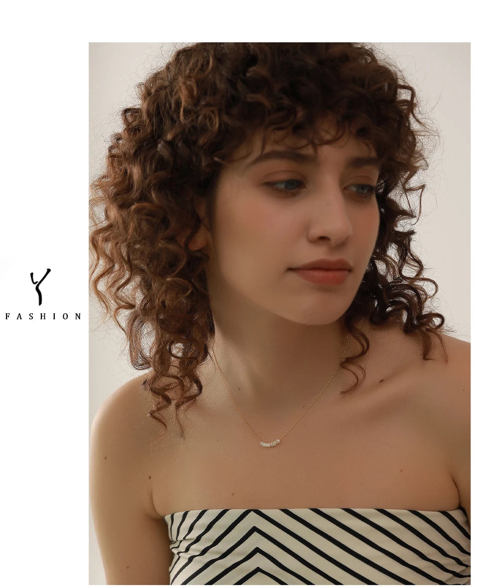 Tarnish Free Natural Pearl Beads Chic Exquisite Necklace Thin Chain Stainless