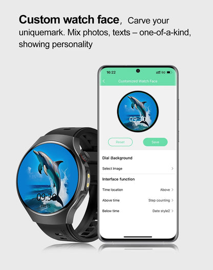 New Smart Watch Men Full Touch Screen Compass Bluetooth Call Flashlight Sports Activity Fitness Heart Rate Waterproof Smartwatch