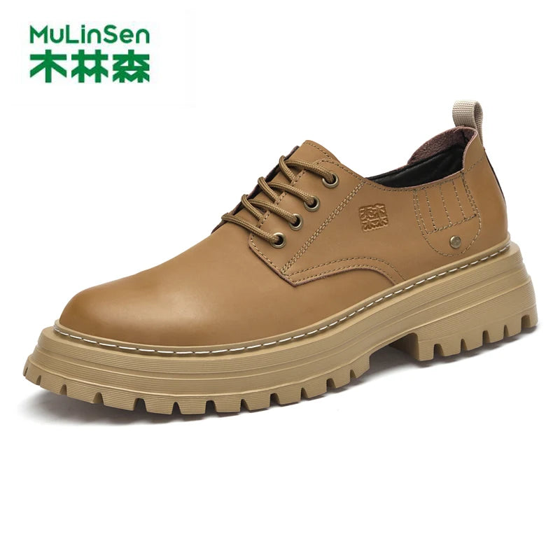 2025 Summer New Shallow Ankle Boots for Men, Retro Baguette Top Layer Cowhide Genuine Leather Handmade Men's Leather Shoes