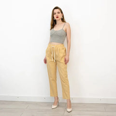 Women Pants Spring Summer Casual Harem Pants Cotton Elastic waist