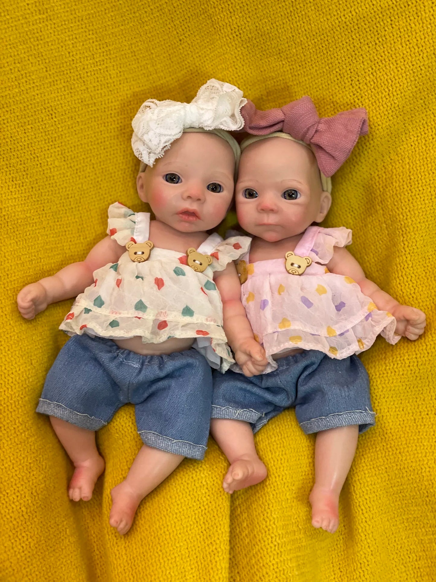8styles/26cm Open and Close Eyes Cute Soft Full Body Solid Silicone Girl 3D Painted Skin Lifelike Real Corpo De Silicone Doll