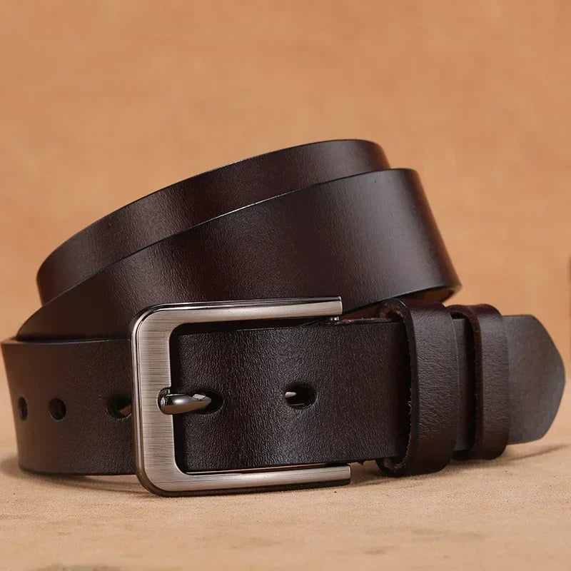 Men Genuine Leather Belts High Quality Pin Buckle Waist Straps Belt  for Men LONG Large 110 120 130 140 150 160 170cm Plus Size