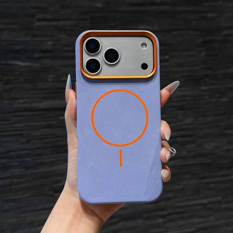 For iPhone 17 Pro Max 17 Air Case Magnetic Elephant Skin Pattern Ultra-thin Metal Lens Protection Wireless Charging Cover