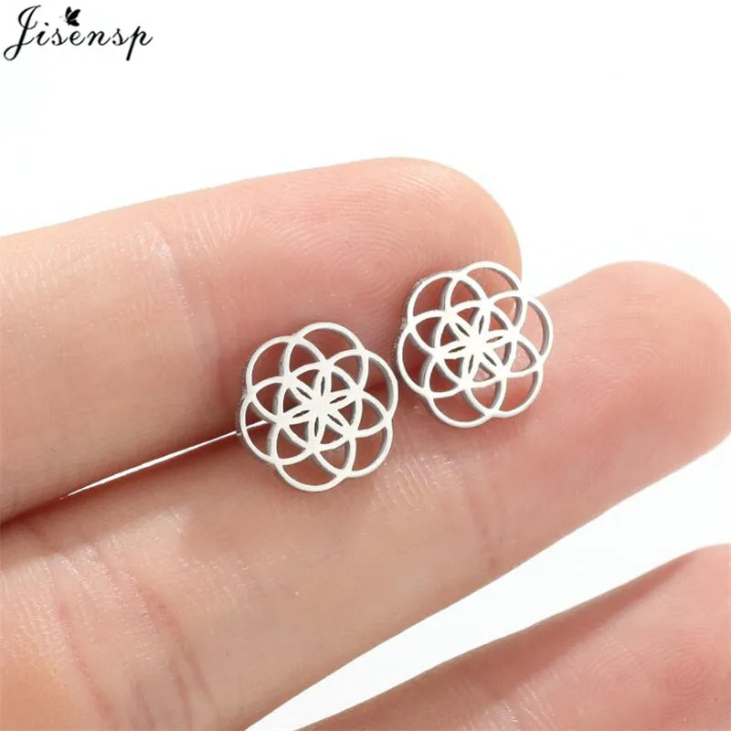 Mini Stainless Steel Earings Fashion Jewelry Cute Heart Music Leaf Bunny Sun Stud Earrings for Women Lion Ear Studs Pendientes