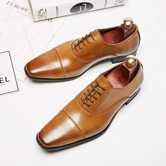 Genuine Leather Men Formal Shoes 2022 Spring Shoes Men Fashion High Quality Leather Business Classic Office Wedding Dress Shoes