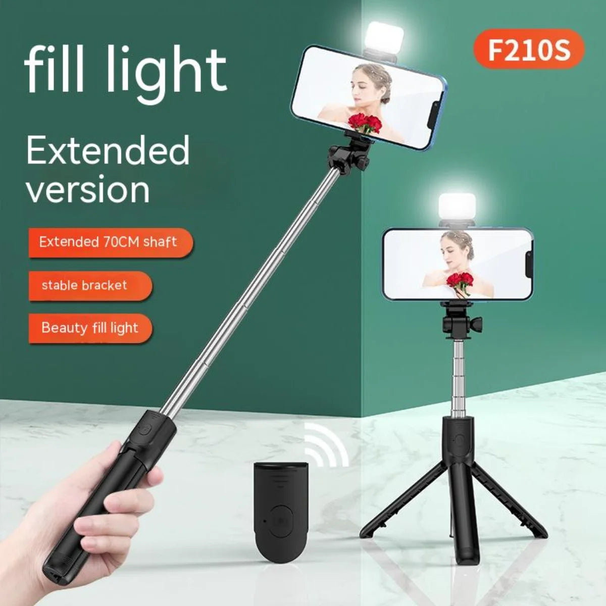 Mobile Phone Selfie Stick With Fill Light Live Broadcast Bracket Tripod Remote Control