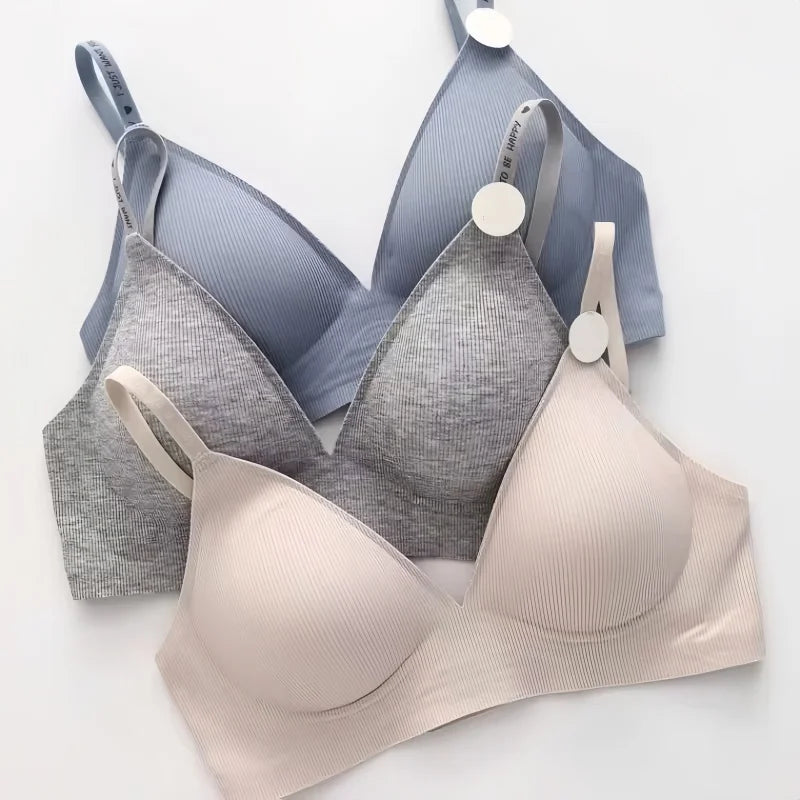 Bras For Women Non Wire Brassiere Comfy Soft Tops Letter Strap Lingerie