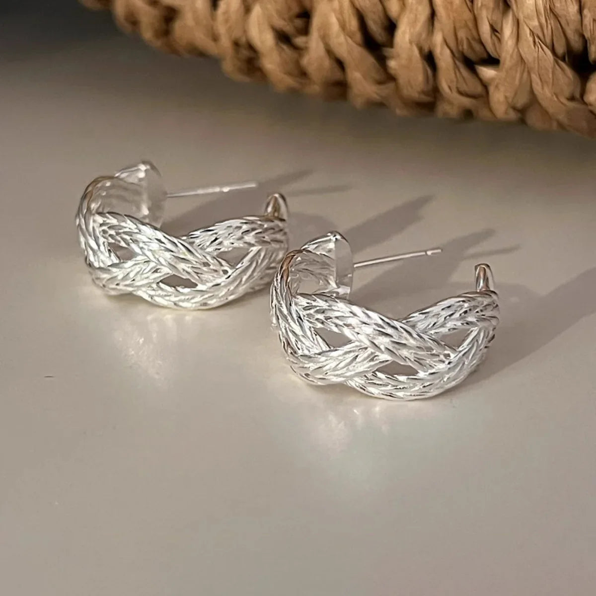 New 925 Sterling Silver Hoop Earrings Pearl Droplet Irregular Vintage Punk For Women Girl Gift Jewelry Dropshipping Wholesale